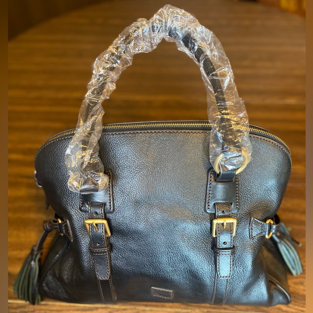 NWT Dooney & Bourke Black Tote Purse with Tassels